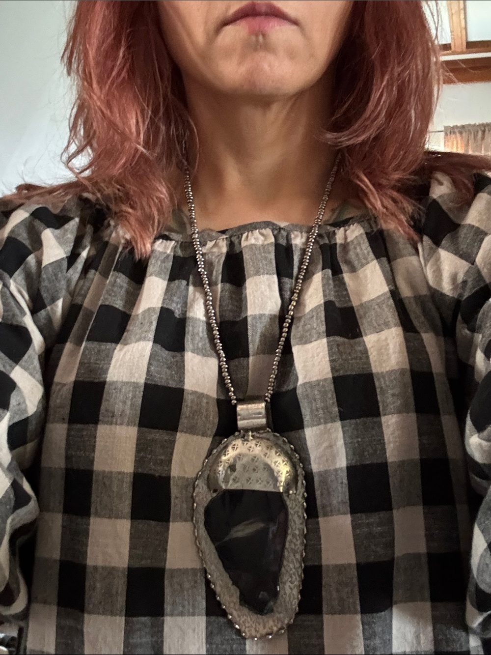 Large stone and bead necklace